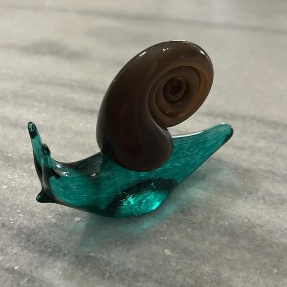 Henryk Rysz Signed Hand Blown Art Glass Snail Sculpture Figurine Rare 2006